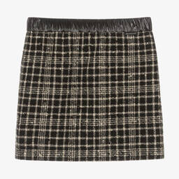 Moncler Enfant-Teen Girls Black & Beige Tweed Skirt | Childrensalon