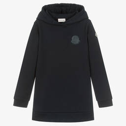 Moncler Enfant-Teen Girls Blue Cotton Sweatshirt Dress | Childrensalon
