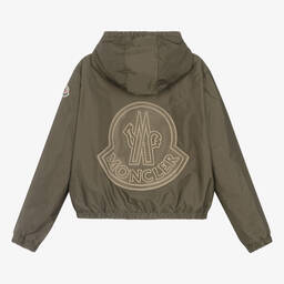 Moncler Enfant-جاكيت Prague واقي من الرياح لون أخضر كاكي | Childrensalon