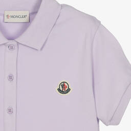 Moncler Enfant-فستان بولو قطن بيكيه لون أرجواني للمراهقات | Childrensalon