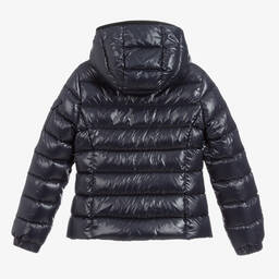 Moncler Enfant-جاكيت بافر هودي مبطن لون كحلي تينز بناتي | Childrensalon