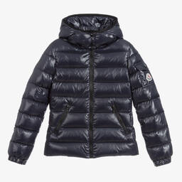 Moncler Enfant-جاكيت بافر هودي مبطن لون كحلي تينز بناتي | Childrensalon