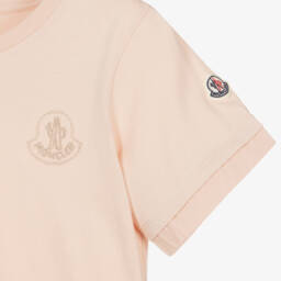 Moncler Enfant-Teen Girls Pale Pink Cotton T-Shirt | Childrensalon