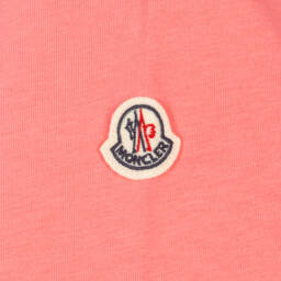 Moncler Enfant-Teen Girls Pink Logo Print Cotton T-Shirt | Childrensalon