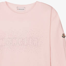 Moncler Enfant-بلوفر صوف بكر محبوك لون زهري للمراهقات | Childrensalon