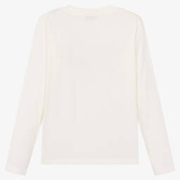 Moncler Enfant-توب قطن جيرسي لون عاجي تينز | Childrensalon