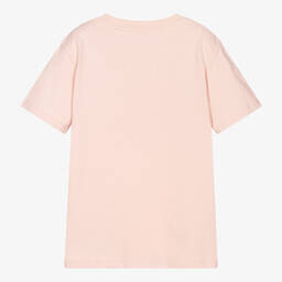 Moncler Enfant-Teen Pale Pink Logo T-Shirt | Childrensalon