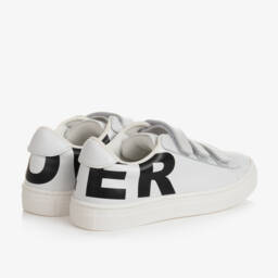 Moncler Enfant-حذاء رياضي جلد لون أبيض وأسود للأولاد | Childrensalon