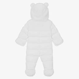 Moncler Enfant-White Osof Down Padded Baby Snowsuit | Childrensalon