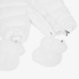 Moncler Enfant-White Osof Down Padded Baby Snowsuit | Childrensalon
