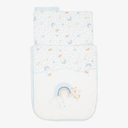 Monnalisa-بيبي نيست بطبعة دب وقوس قزح لون أزرق وعاجي للأولاد الرضع(73 سم) | Childrensalon