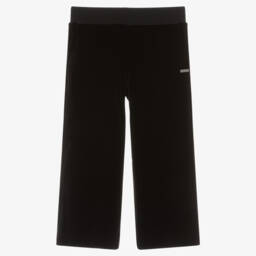Monnalisa Chic Girls Black Velour Trousers Childrensalon