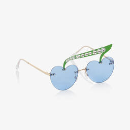 Monnalisa-Girls Blue Cherry Sunglasses (UV400) | Childrensalon