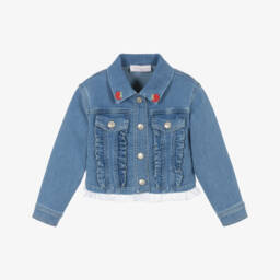 Girls Blue Denim Winnie the Pooh Jacket