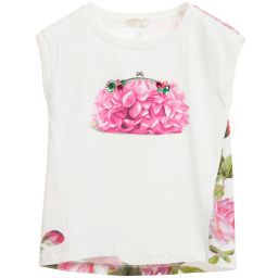 Monnalisa Шик-Girls Floral Bag Print T-Shirt | Childrensalon