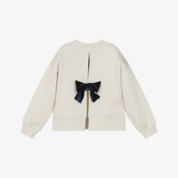 Monnalisa-Свитшот кремовый блестящий хлопковый Минни Маус для девочек | Childrensalon