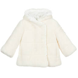 Monnalisa Pink Faux Fur Coat