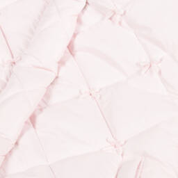 Monnalisa-Girls Pink Bow Puffer Jacket | Childrensalon