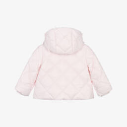 Monnalisa-Girls Pink Bow Puffer Jacket | Childrensalon