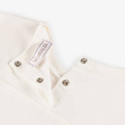 Monnalisa-سويتشيرت قطن مزين بفيونكة وكلب لون أبيض للبنات | Childrensalon