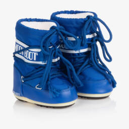 Moon Boot-Blue Mini Nylon Snow Boots | Childrensalon