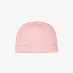 Moschino-Шапочка розовая из хлопкового трикотажа с мишкой для малышек | Childrensalon