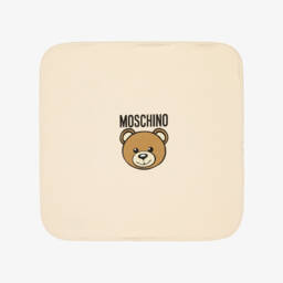 Moschino-Beige Cotton Teddy Bear Blanket (70cm) | Childrensalon