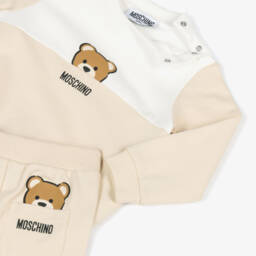 Moschino-Beige Organic Cotton Tracksuit | Childrensalon