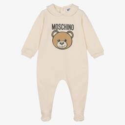 Beige Teddy Bear Logo Babygrow