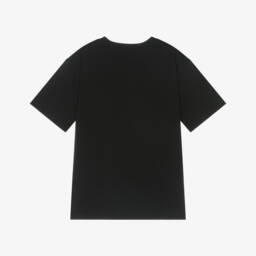 Moschino-Футболка черная хлопковая с музыкальным мишкой | Childrensalon