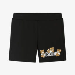 Moschino-Black Cotton Playful Bear Shorts | Childrensalon