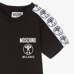 Moschino Kid-Teen-تيشيرت قطن جيرسي لون أسود | Childrensalon