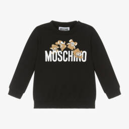 Moschino Baby Black Cotton Teddy Bear Baby Sweatshirt