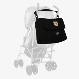 Moschino-حقيبة تغيير الحفاضات بشعار الدب قطن لون أسود (40 سم) | Childrensalon