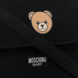 Moschino-حقيبة تغيير الحفاضات بشعار الدب قطن لون أسود (40 سم) | Childrensalon