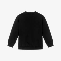 Moschino-Black Cotton Teddy Bear Logo Sweatshirt | Childrensalon