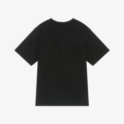 Moschino-Футболка черная хлопковая с медвежонком и граффити | Childrensalon