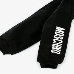Moschino-Black Logo Print Cotton Joggers | Childrensalon
