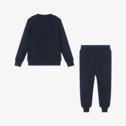 Moschino-Blue Graphic Cotton Tracksuit | Childrensalon