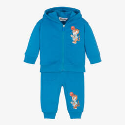Moschino Baby-Boys Blue Cotton Tracksuit | Childrensalon