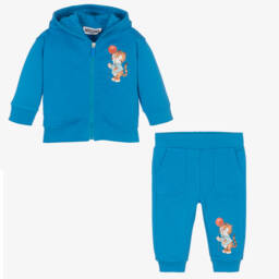 Moschino Baby-Boys Blue Cotton Tracksuit | Childrensalon