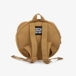 Moschino-Brown Jersey Teddy Bear Backpack (20cm) | Childrensalon