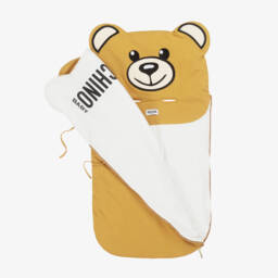Moschino-Brown Teddy Bear Cotton Jersey Nest (80cm) | Childrensalon