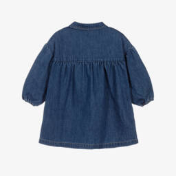 Moschino-Платье синее из денима с разноцветными кнопками для девочек | Childrensalon