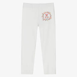 Moschino-Girls Ivory Cotton Leggings | Childrensalon