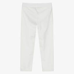 Moschino-Girls Ivory Cotton Leggings | Childrensalon