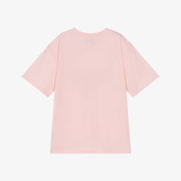 Moschino-Футболка розовая хлопковая с мишкой для девочек | Childrensalon