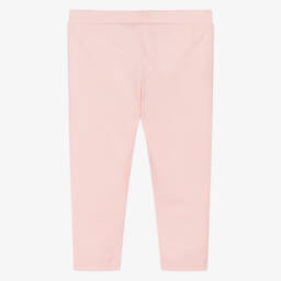 Moschino-Girls Pink Cotton Teddy Bear Leggings | Childrensalon