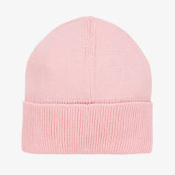 Moschino Kid-Teen-Girls Pink Knitted Cotton & Wool Hat | Childrensalon