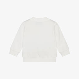 Moschino-Ivory Cotton Reading Bear Sweatshirt | Childrensalon